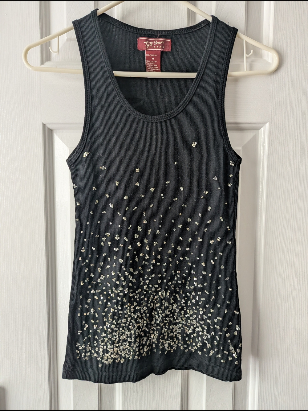 100% Cotton Tank with Silver Embellishment